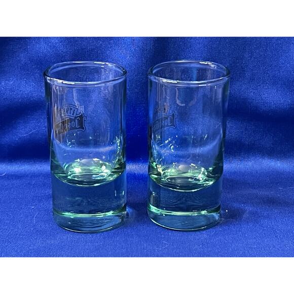 Pair of Green Tinted Glass Jose Cuervo Shot Glass - Picture 2 of 2